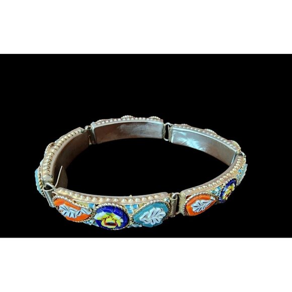 Pretty Vintage Mosaic Hinged Bracelet (A5792) - Picture 4 of 6